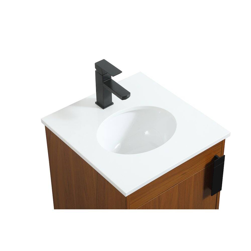 Alt View 2. Elegant Kitchen and Bath - 18 Inch Single Bathroom Vanity In Teak - Teak.