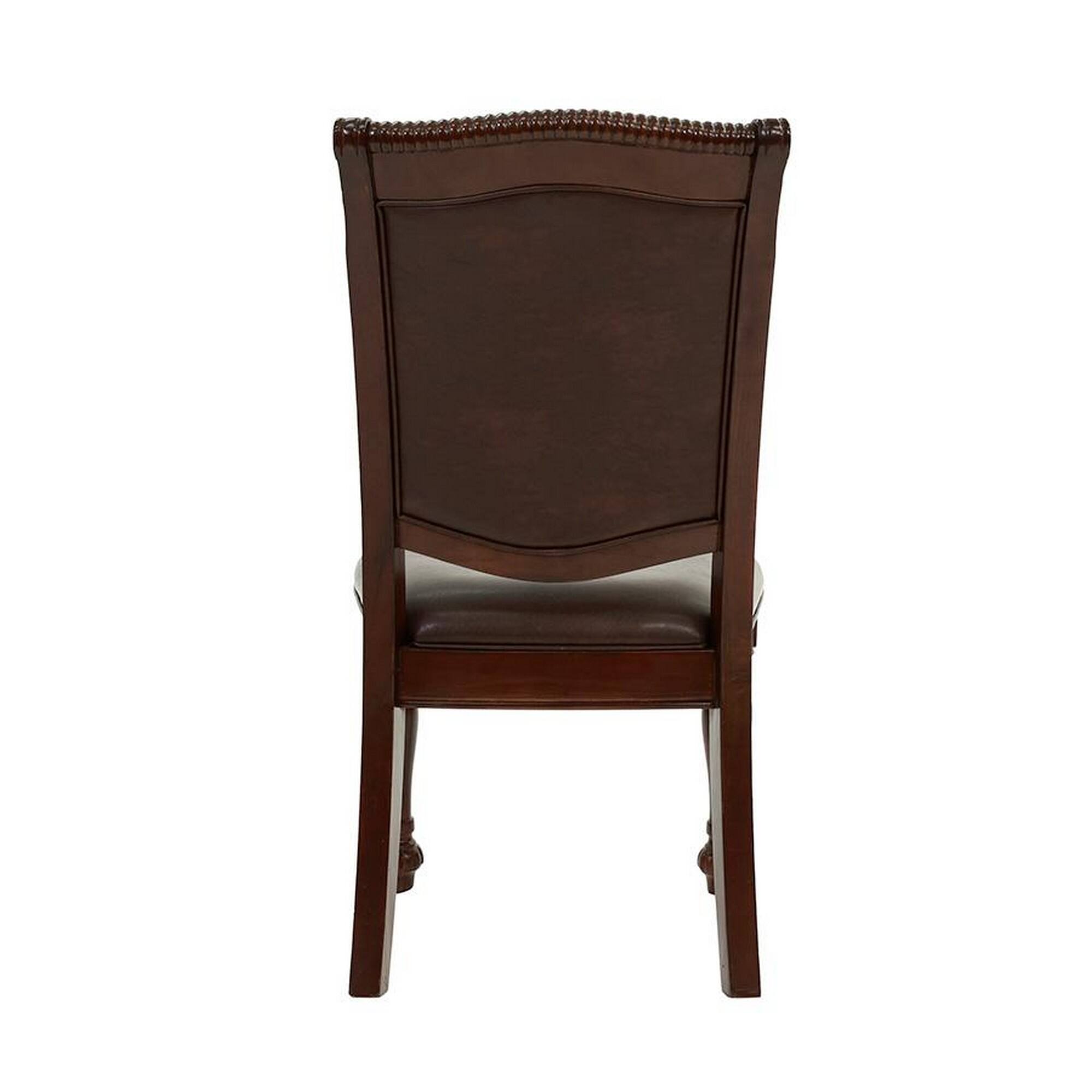 Alt View 3. Manhattan Lane - Set Of 2 Rubber Wood Traditional Dining Chair, Dark Brown - Dark Brown.