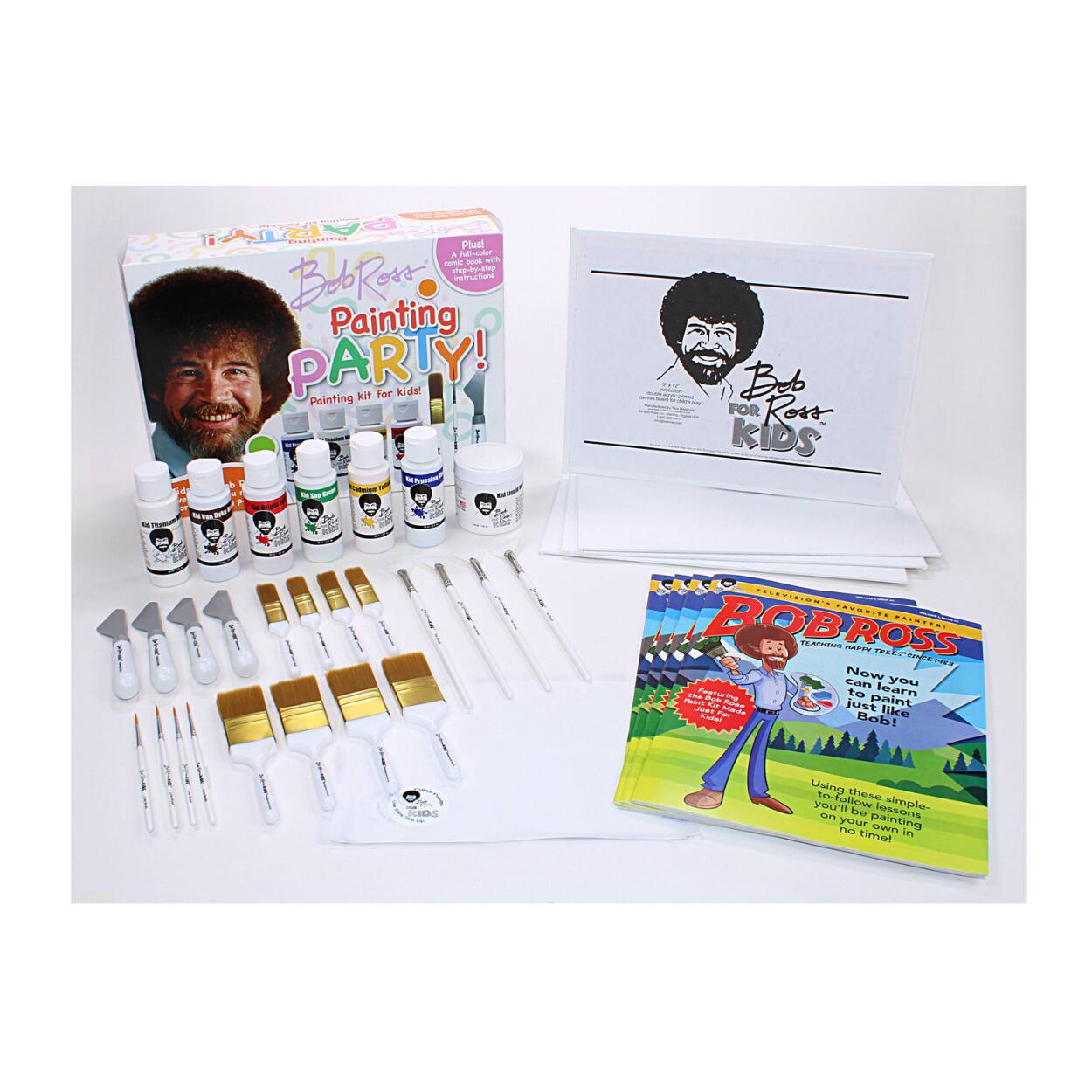 Bob Ross Painting PARTY! Painting kit for kids! Beb FOR Ross KIDS TR SRL - to - - T Sl - a - - PELEVISINAT. PATOEITS PAINTENI BOBROSS TEAN Now you can learn to paint just like Bob! Using these you'll be lessons no your painting own time!