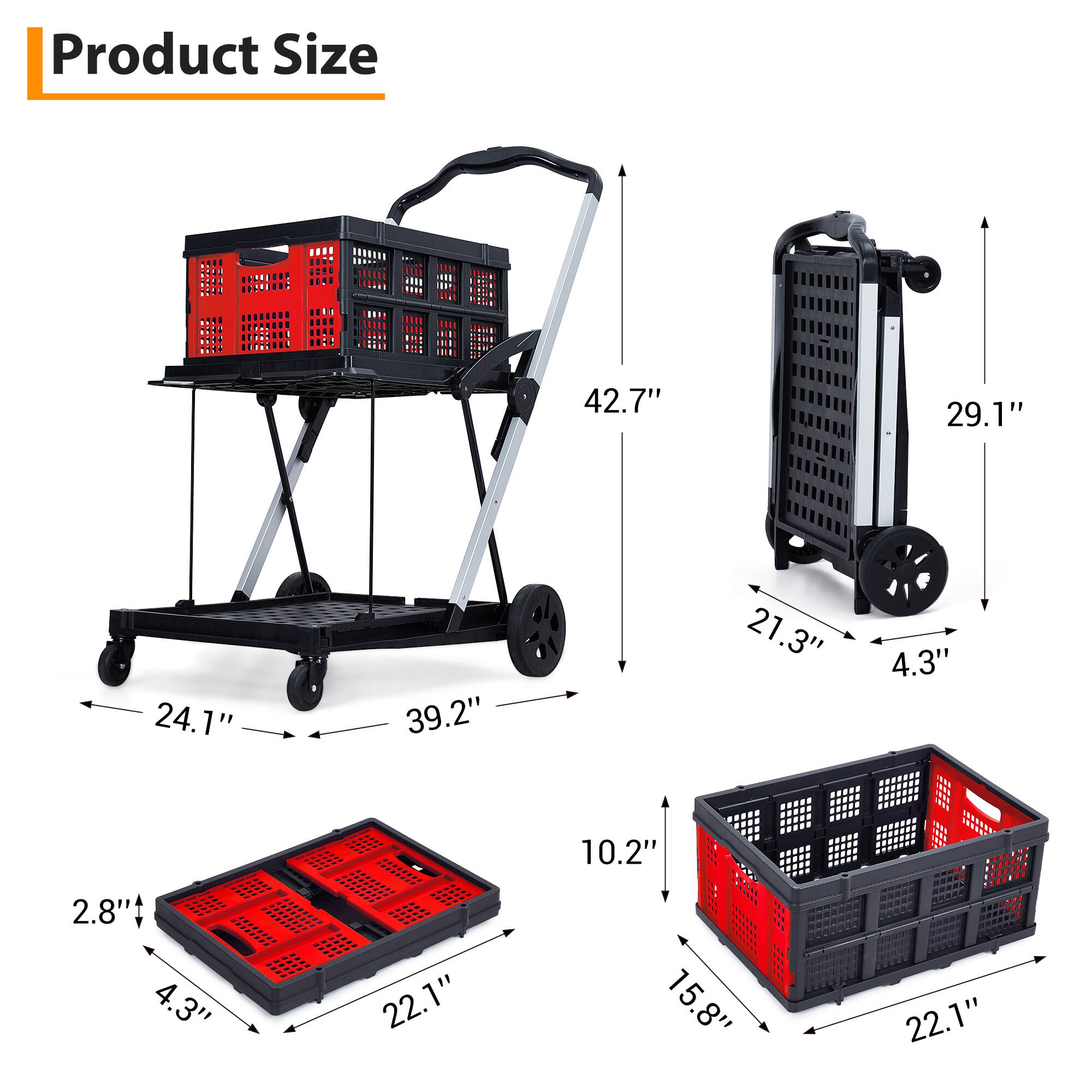 Product Size

- 42.7" (Height)
- 29.1" (Height)
- 24.1" (Width)
- 39.2" (Length)
- 21.3" (Width)
- 4.3" (Height)
- 10.2" (Height)
- 2.8" (Height)
- 4.3" (Height)
- 22.1" (Width)
- 15.8" (Length)
- 22.1" (Width)