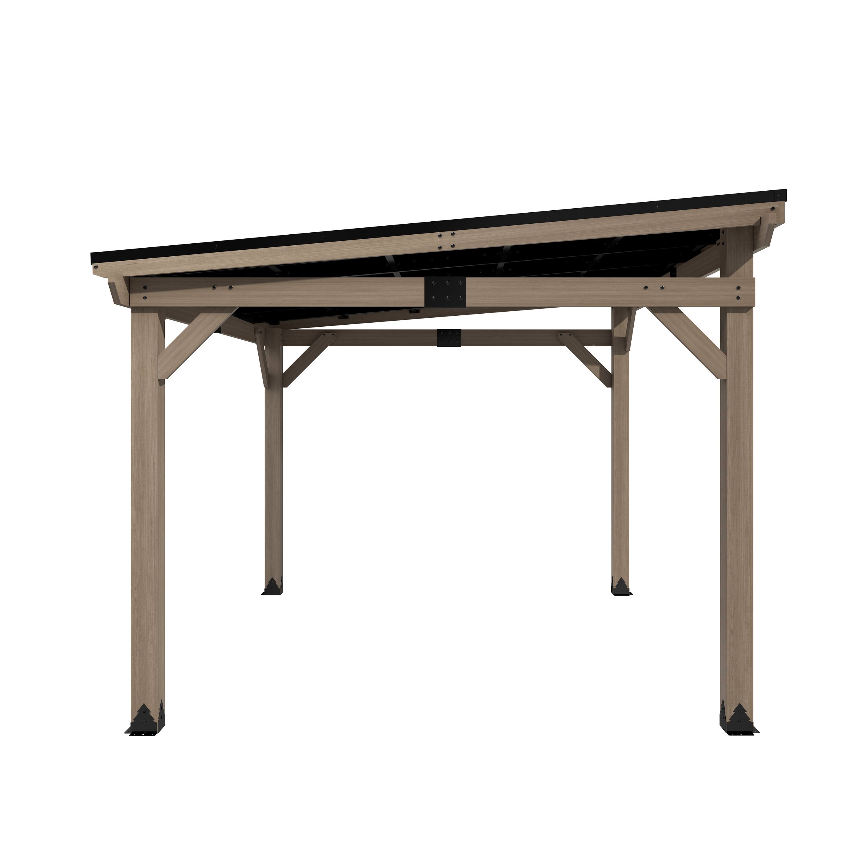 Alt View 5. Mondawe - 10x12 ft. Cedar Hardtop Gazebo - Black.