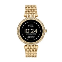 Michael Kors - Darci Gen 5E Smartwatch 43mm - Gold-Tone Stainless Steel - Front_Zoom