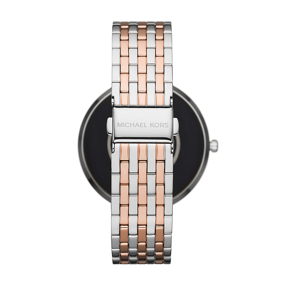 Back View: Michael Kors - Darci Gen 5E Smartwatch 43mm - Two-Tone Stainless Steel