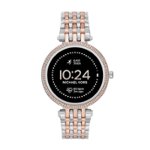 Front. Michael Kors - Darci Gen 5E Smartwatch 43mm - Rose Gold/Silver.