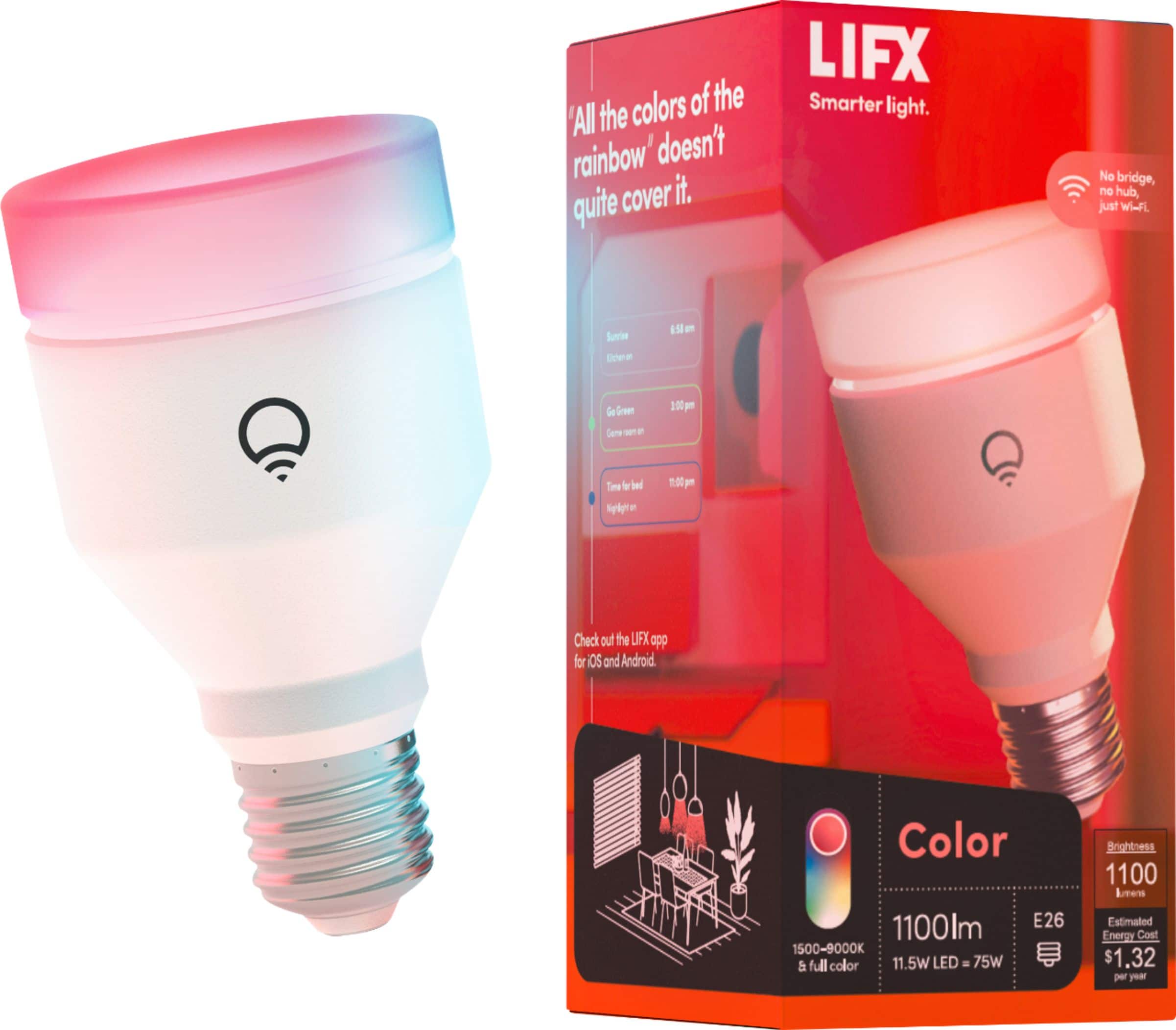 Front. LIFX - A19 LED Bulb - Color.