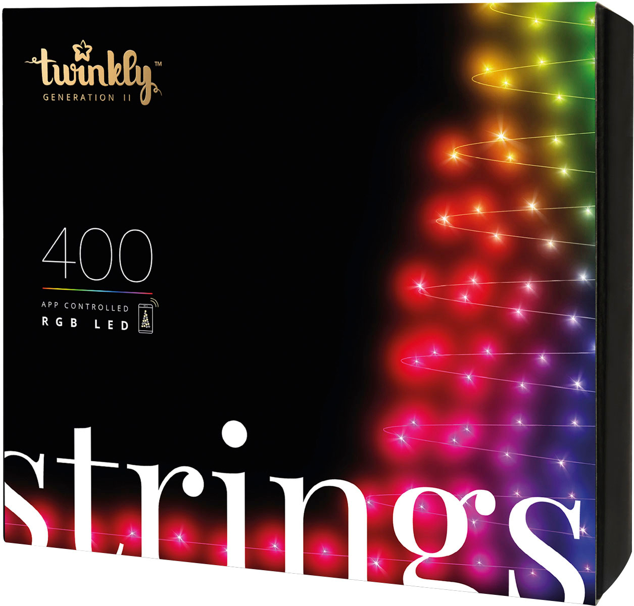 Angle View: Twinkly - Smart Light String 400 LED RGB Gen II - Multi