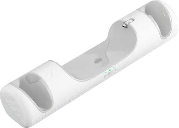 Front. Anker - Charging Dock with Rechargeable Batteries for Meta Quest 2 VR Headset and Controllers - White.