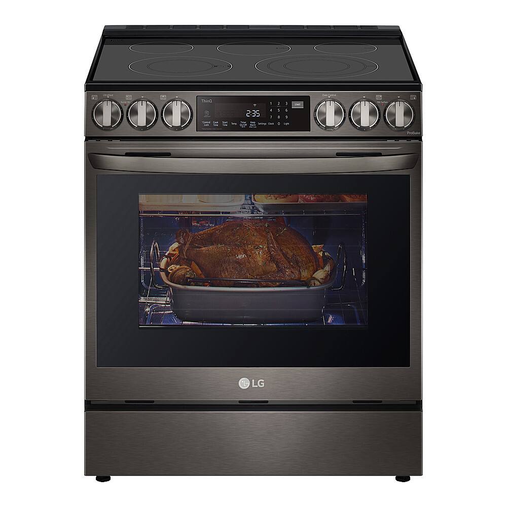 Alt View 1. LG - 6.3 Cu. Ft. Smart Slide-In Electric True Convection Range with EasyClean and Air Fry - PrintProof Black Stainless Steel.