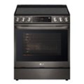 LG - 6.3 Cu. Ft. Smart Slide-In Electric True Convection Range with EasyClean and Air Fry - Black Stainless Steel