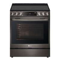 LG - 6.3 Cu. Ft. Smart Slide-In Electric True Convection Range with EasyClean and Air Fry - Black Stainless Steel - Front_Zoom