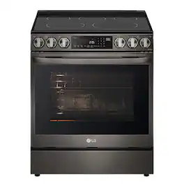 LG - 6.3 Cu. Ft. Smart Slide-In Electric True Convection Range with EasyClean and Air Fry - Black Stainless Steel