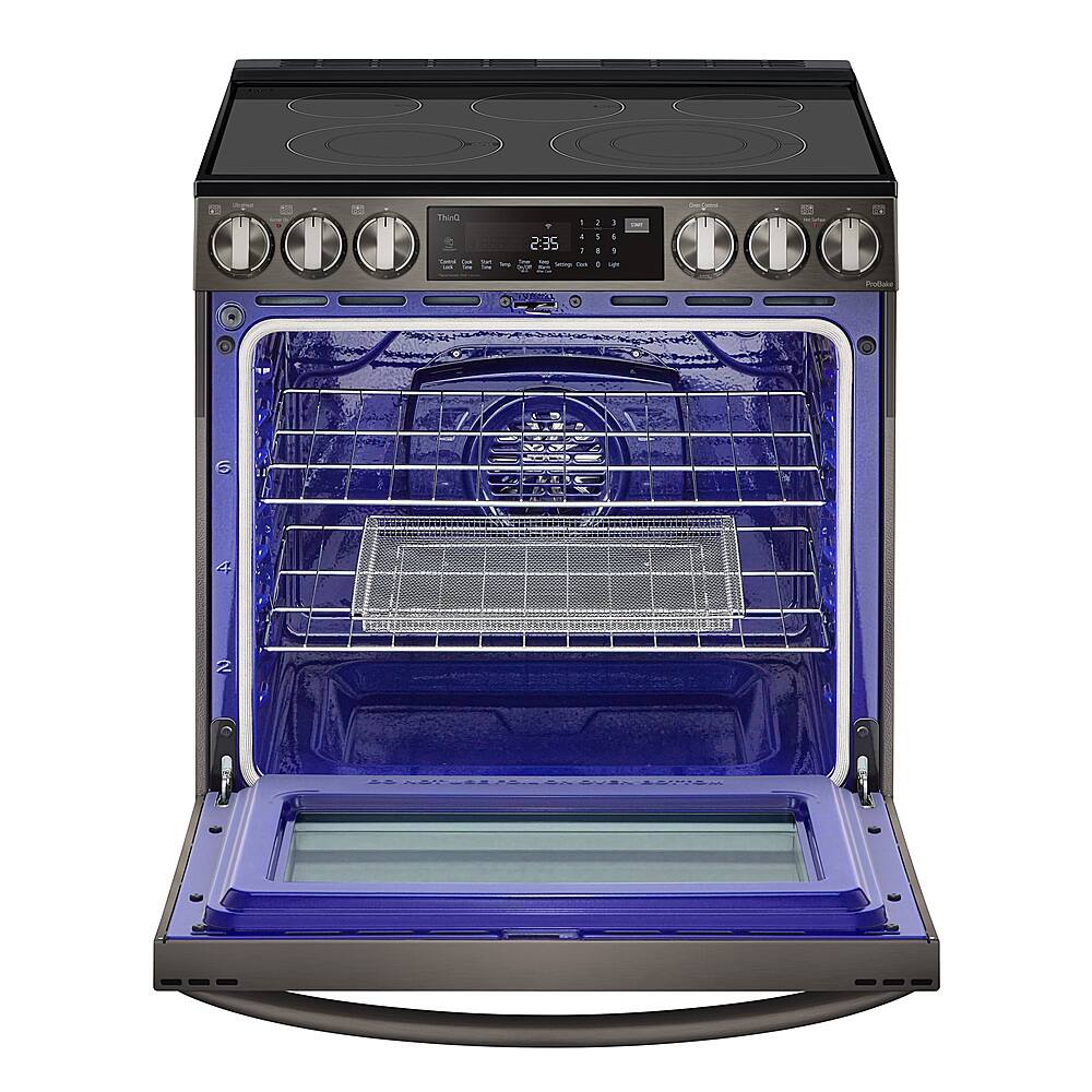 Alt View 30. LG - 6.3 Cu. Ft. Smart Slide-In Electric True Convection Range with EasyClean and Air Fry - PrintProof Black Stainless Steel.