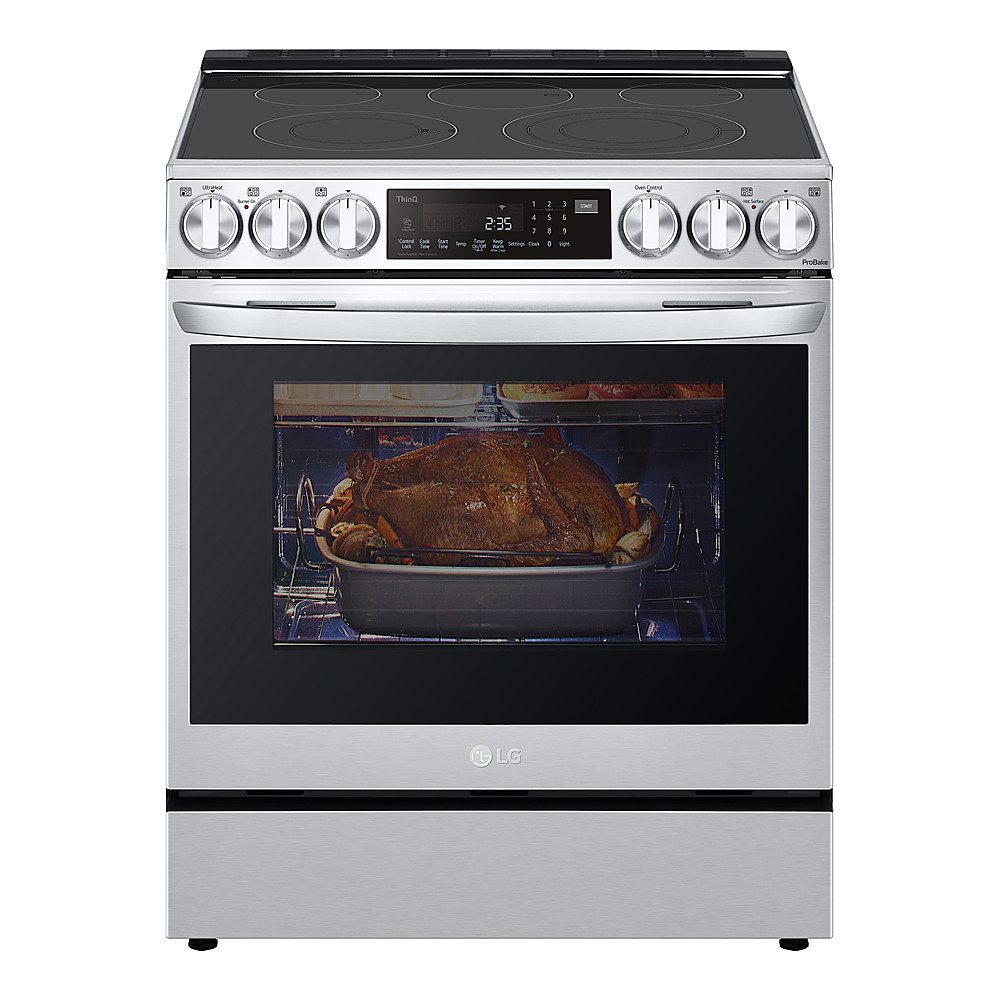 LG – 6.3 cu ft Electric Slide In Range with InstaView, Air Fry, and Smart WiFi Enabled – PrintProof Stainless Steel