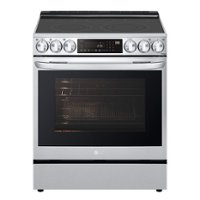 LG - 6.3 Cu. Ft. Smart Slide-In Electric True Convection Range with EasyClean and Air Fry - Stainless Steel - Front_Zoom