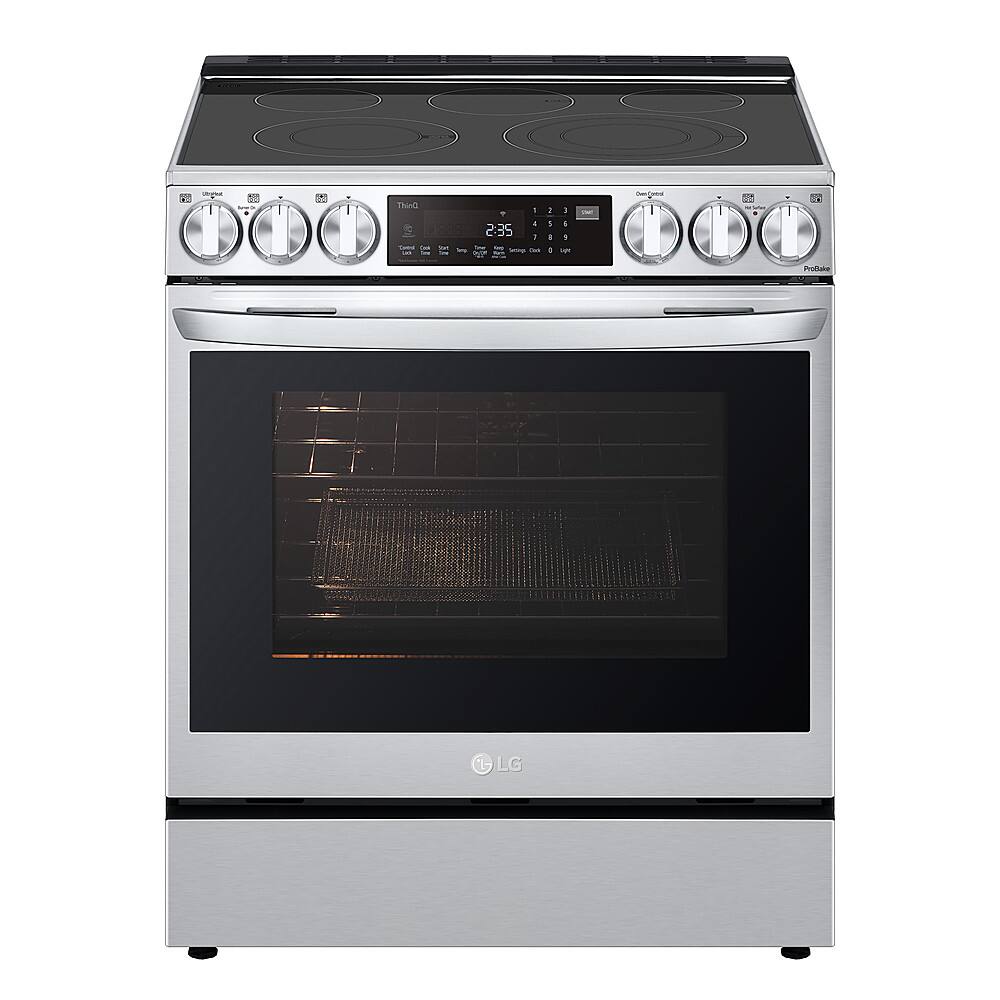Front. LG - 6.3 Cu. Ft. Smart Slide-In Electric True Convection Range with EasyClean and Air Fry - PrintProof Stainless Steel.