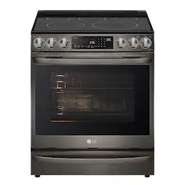 LG - 6.3 Cu. Ft. Smart Slide-In True Convection Range with EasyClean and Air Sous Vide - Black Stainless Steel