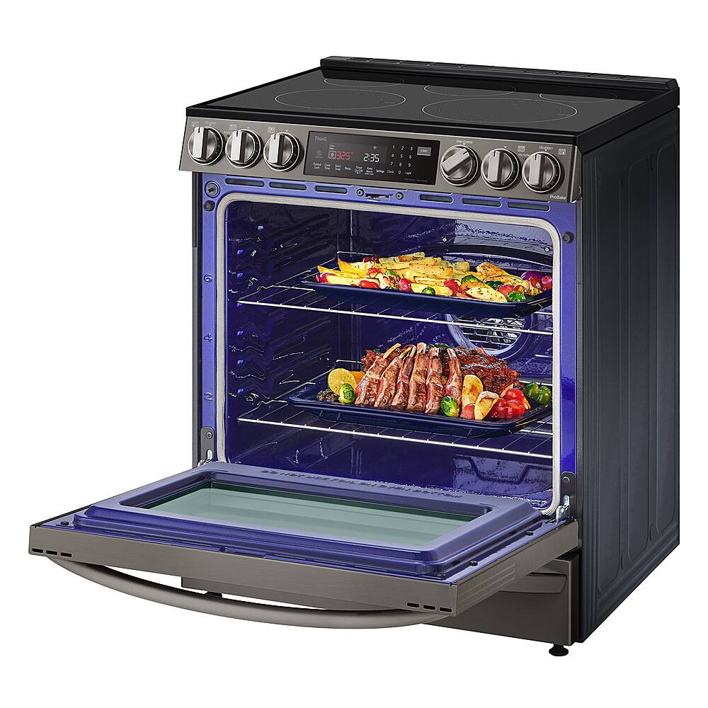 Alt View 24. LG - 6.3 Cu. Ft. Smart Slide-In True Convection Range with EasyClean and Air Sous Vide - PrintProof Black Stainless Steel.