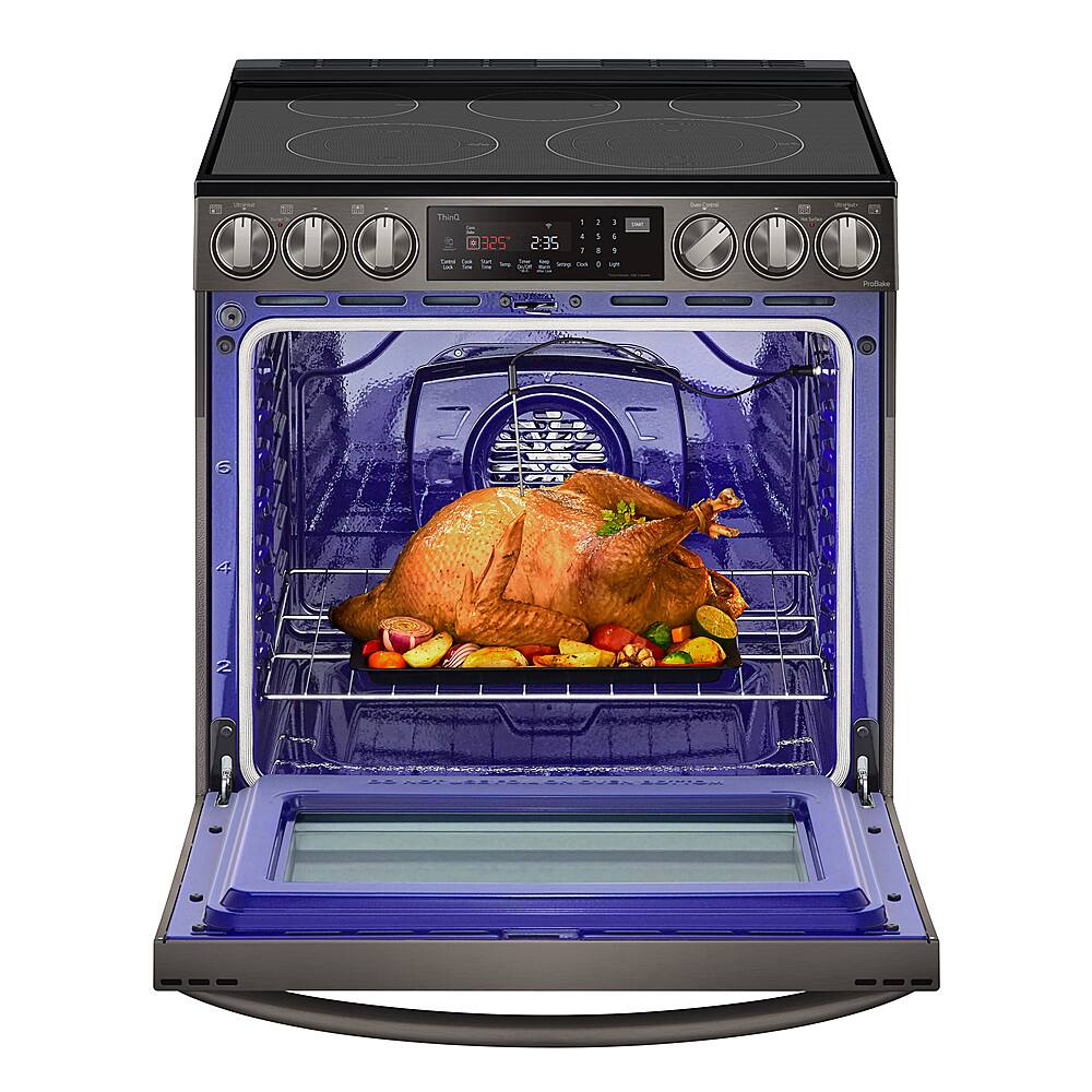 Alt View 28. LG - 6.3 Cu. Ft. Smart Slide-In True Convection Range with EasyClean and Air Sous Vide - PrintProof Black Stainless Steel.