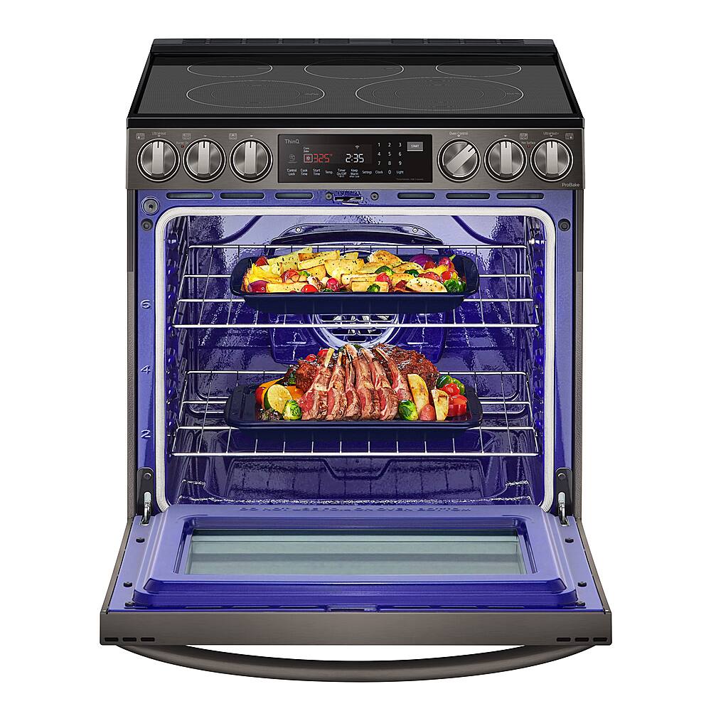 Alt View 31. LG - 6.3 Cu. Ft. Smart Slide-In True Convection Range with EasyClean and Air Sous Vide - PrintProof Black Stainless Steel.