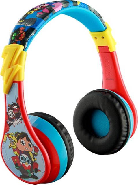 Front Zoom. eKids - Ryan's World Bluetooth Wireless Headphones - red.