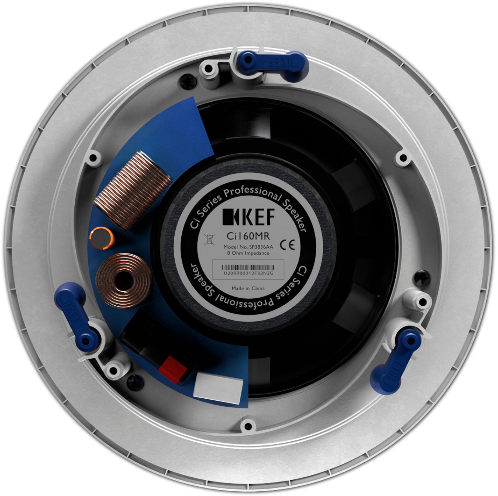 Back. KEF - Ci160MR UNI-Q 6.5" Round In-Ceiling Speaker Pair - Black.