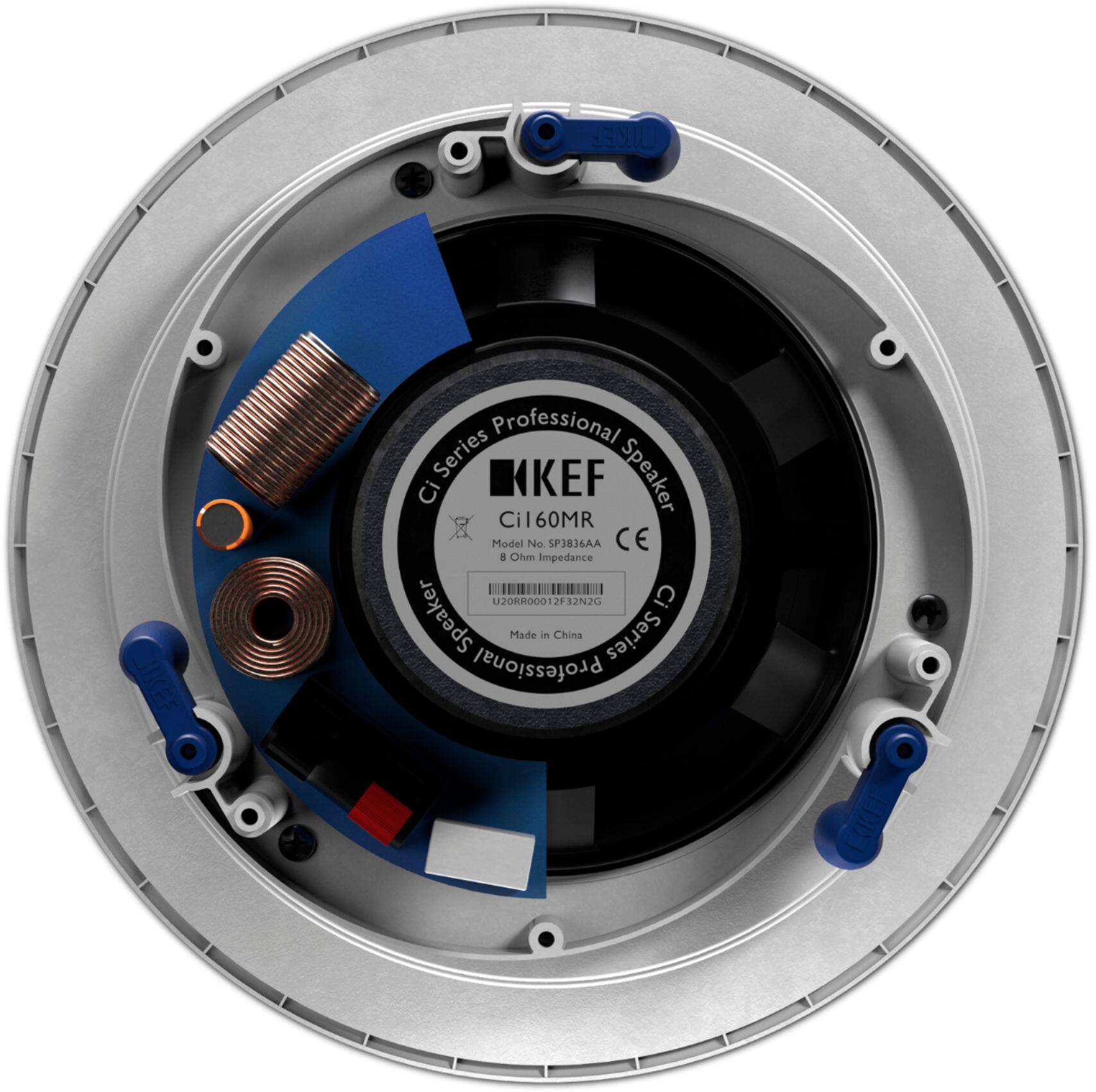 Back. KEF - Ci160MR UNI-Q 6.5" Round In-Ceiling Speaker  Pair - Black.