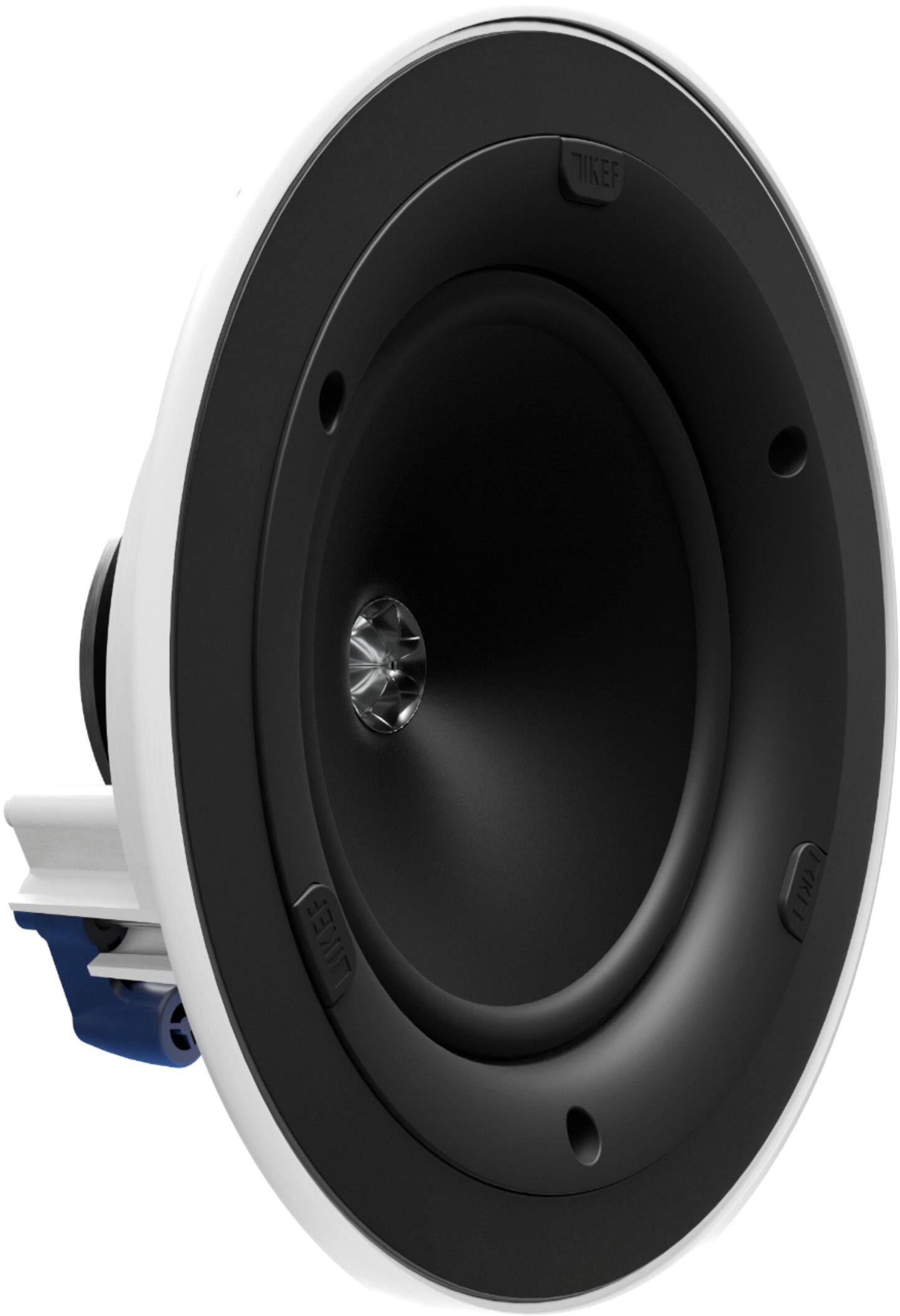Angle. KEF - Ci200MR UNI-Q 8" Round In-Ceiling Speaker  Pair - Black.