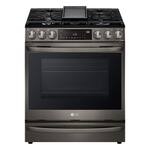 LG - 6.3 Cu. Ft. Smart Slide-In Gas True Convection Range with EasyClean and Air Sous-Vide - Black Stainless Steel