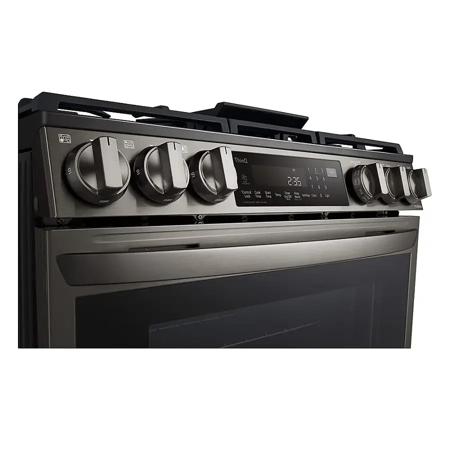 Alt View 13. LG - 6.3 Cu. Ft. Smart Slide-In Gas True Convection Range with EasyClean and Air Fry - PrintProof Black Stainless Steel.