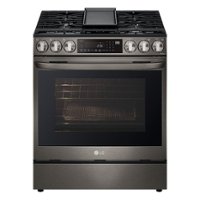 LG - 6.3 Cu. Ft. Smart Slide-In Gas True Convection Range with EasyClean and Air Fry - Black Stainless Steel - Front_Zoom