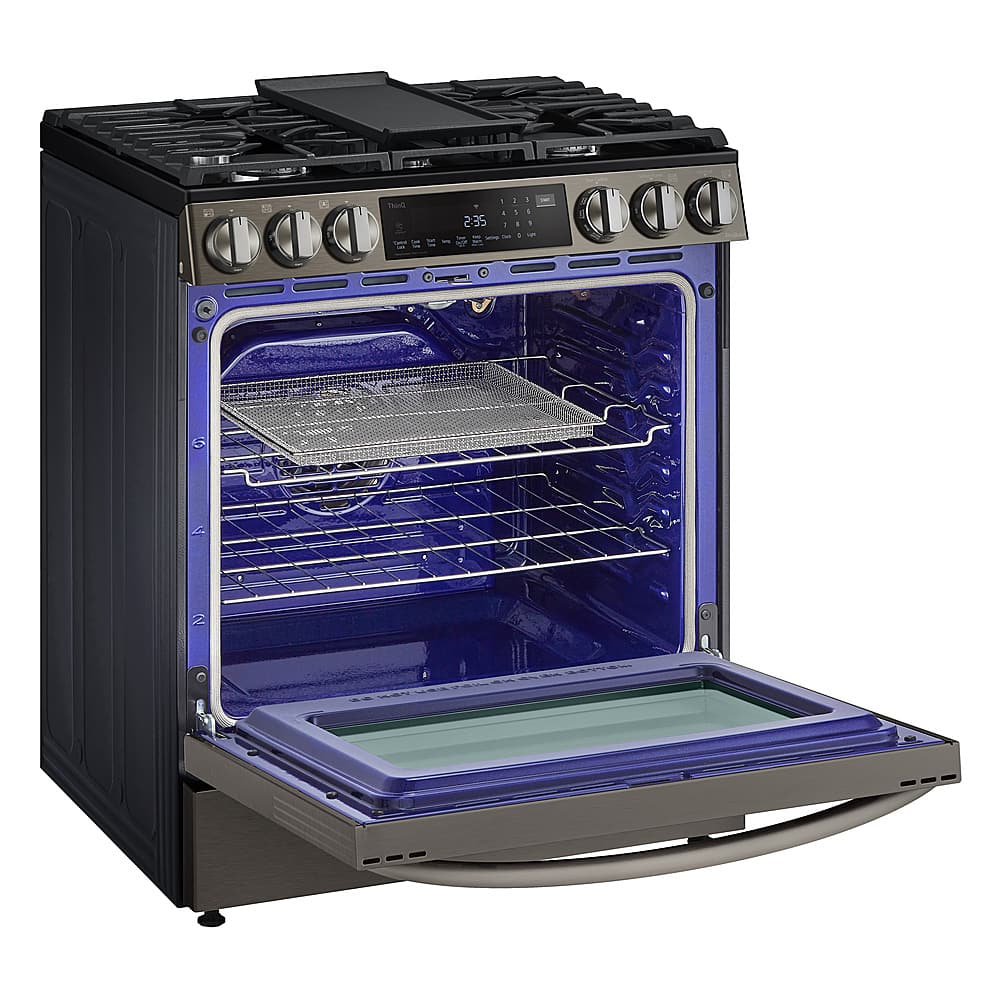 Alt View 16. LG - 6.3 Cu. Ft. Smart Slide-In Gas True Convection Range with EasyClean and Air Fry - PrintProof Black Stainless Steel.