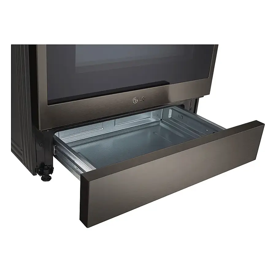 Alt View 24. LG - 6.3 Cu. Ft. Smart Slide-In Gas True Convection Range with EasyClean and Air Fry - PrintProof Black Stainless Steel.