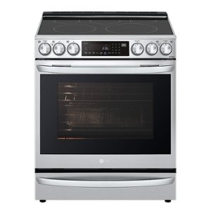 LG - 6.3 cu ft Electric Slide In Range with InstaView, Air Fry,Air Sou-Vide, ProBake Convection, and Smart WiFi Enabled - Stainless steel