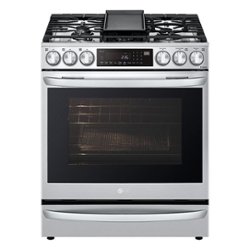 LG - 6.3 Cu. Ft. Smart Slide-In Gas True Convection Range with EasyClean and Air Sous-Vide - Stainless steel - Front_Zoom