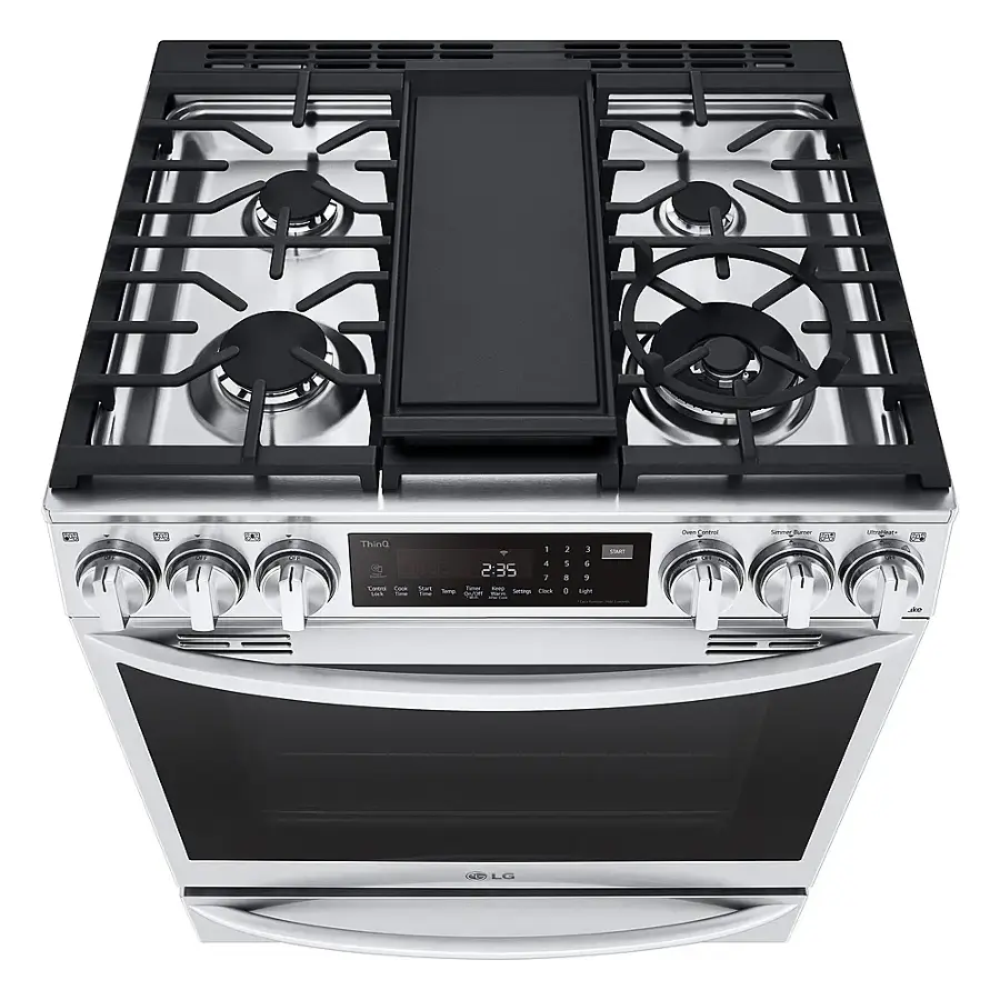 Alt View 13. LG - 6.3 Cu. Ft. Smart Slide-In Gas True Convection Range with EasyClean and Air Sous-Vide - Stainless Steel.