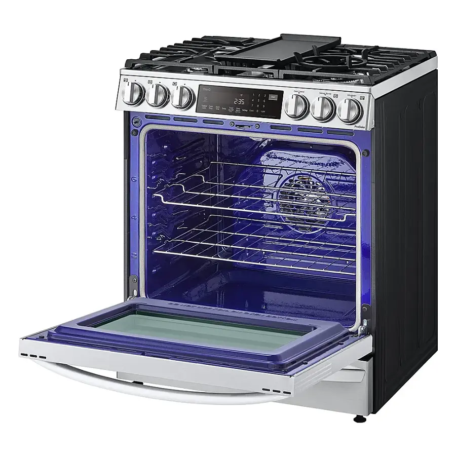 Alt View 15. LG - 6.3 Cu. Ft. Smart Slide-In Gas True Convection Range with EasyClean and Air Sous-Vide - Stainless Steel.