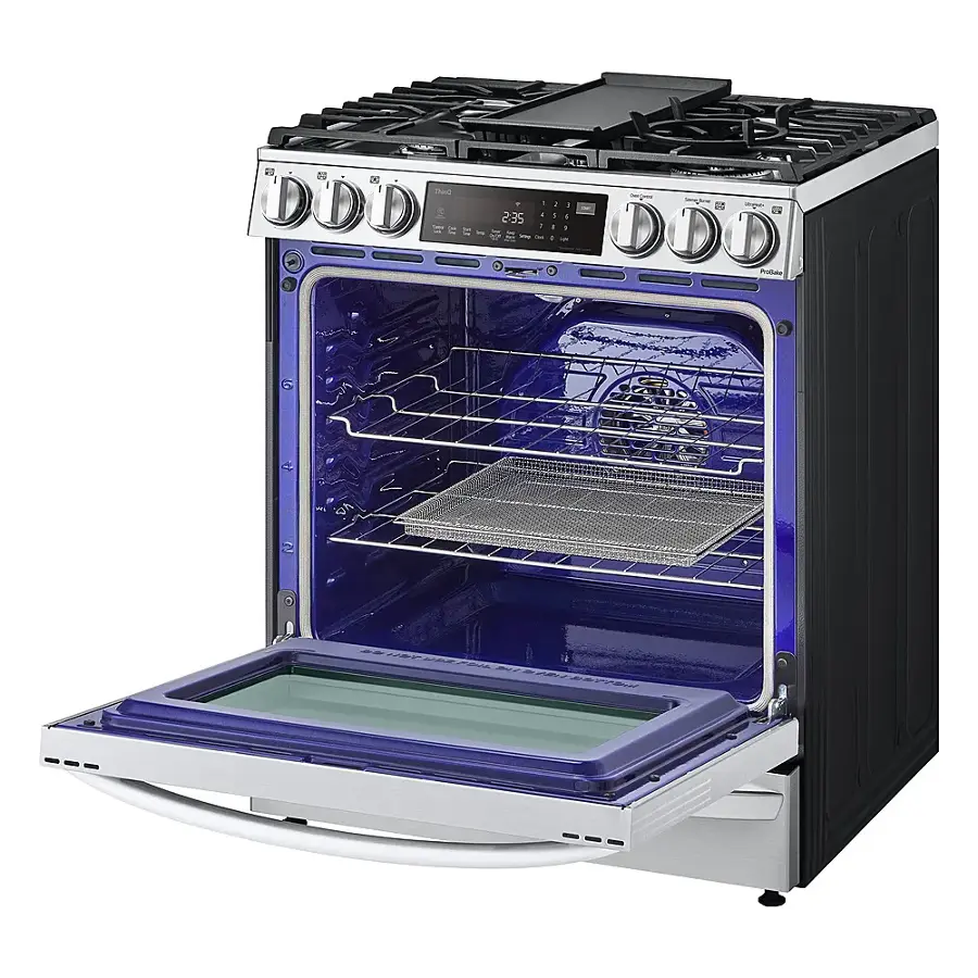 Alt View 18. LG - 6.3 Cu. Ft. Smart Slide-In Gas True Convection Range with EasyClean and Air Sous-Vide - Stainless Steel.