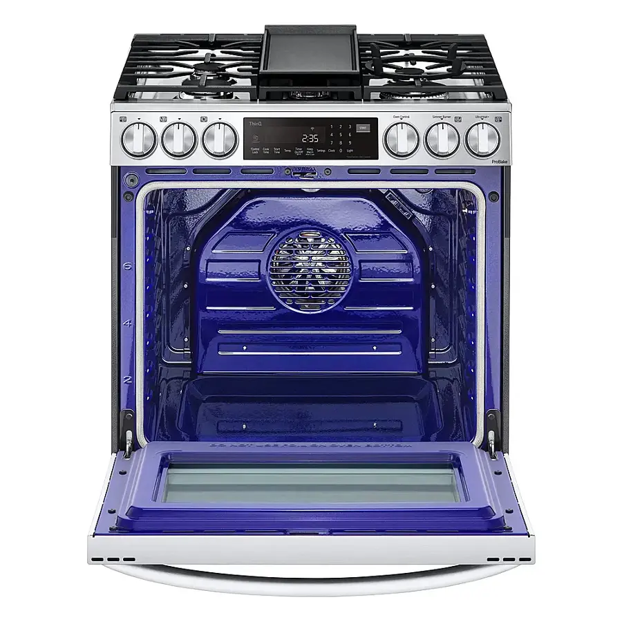 Alt View 23. LG - 6.3 Cu. Ft. Smart Slide-In Gas True Convection Range with EasyClean and Air Sous-Vide - Stainless Steel.