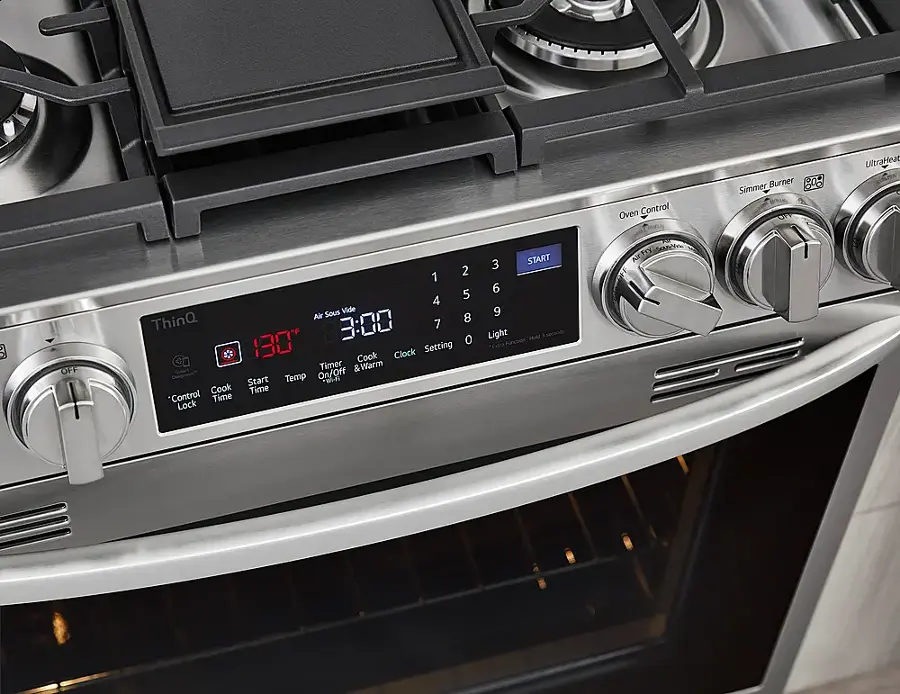 Alt View 30. LG - 6.3 Cu. Ft. Smart Slide-In Gas True Convection Range with EasyClean and Air Sous-Vide - Stainless Steel.