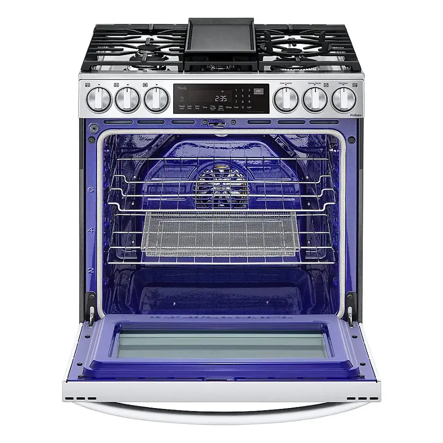 Alt View 36. LG - 6.3 Cu. Ft. Smart Slide-In Gas True Convection Range with EasyClean and Air Sous-Vide - Stainless Steel.