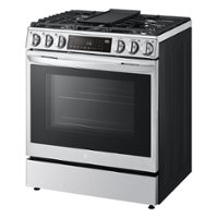 LG - 6.3 Cu Ft Slide-In Gas Range with Air Fry, ProBake Convection, and Smart WiFi - Stainless steel - Angle_Zoom