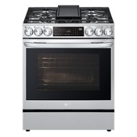 LG - 6.3 Cu. Ft. Smart Slide-In Gas True Convection Range with EasyClean and Air Fry - Stainless Steel - Front_Zoom