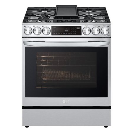 LG - 6.3 Cu. Ft. Smart Slide-In Gas True Convection Range with EasyClean and Air Fry - Stainless Steel