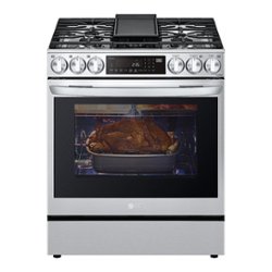 LG - 6.3 Cu. Ft. Smart Slide-In Gas True Convection Range with EasyClean and Air Fry - Stainless steel - Front_Zoom