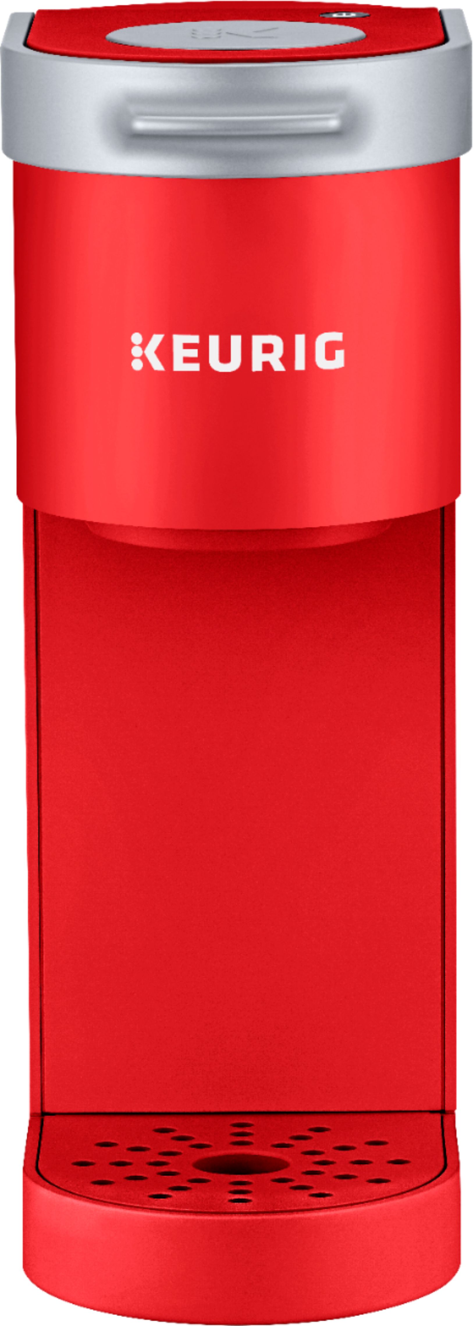 Keurig K-Mini Single Serve K-Cup Pod Coffee Maker, Poppy Red & Travel Mug  Fits K-Cup Pod Coffee Maker, 1 Count (Pack of 1), Stainless Steel