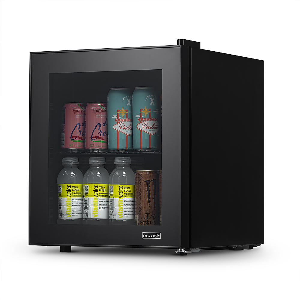 NewAir 60-Can Beverage Cooler with Reversible Glass Door, Door Alarm,  Perfect for Work from Home Station, Dorms, and Game Room Black AB-600B -  Best Buy