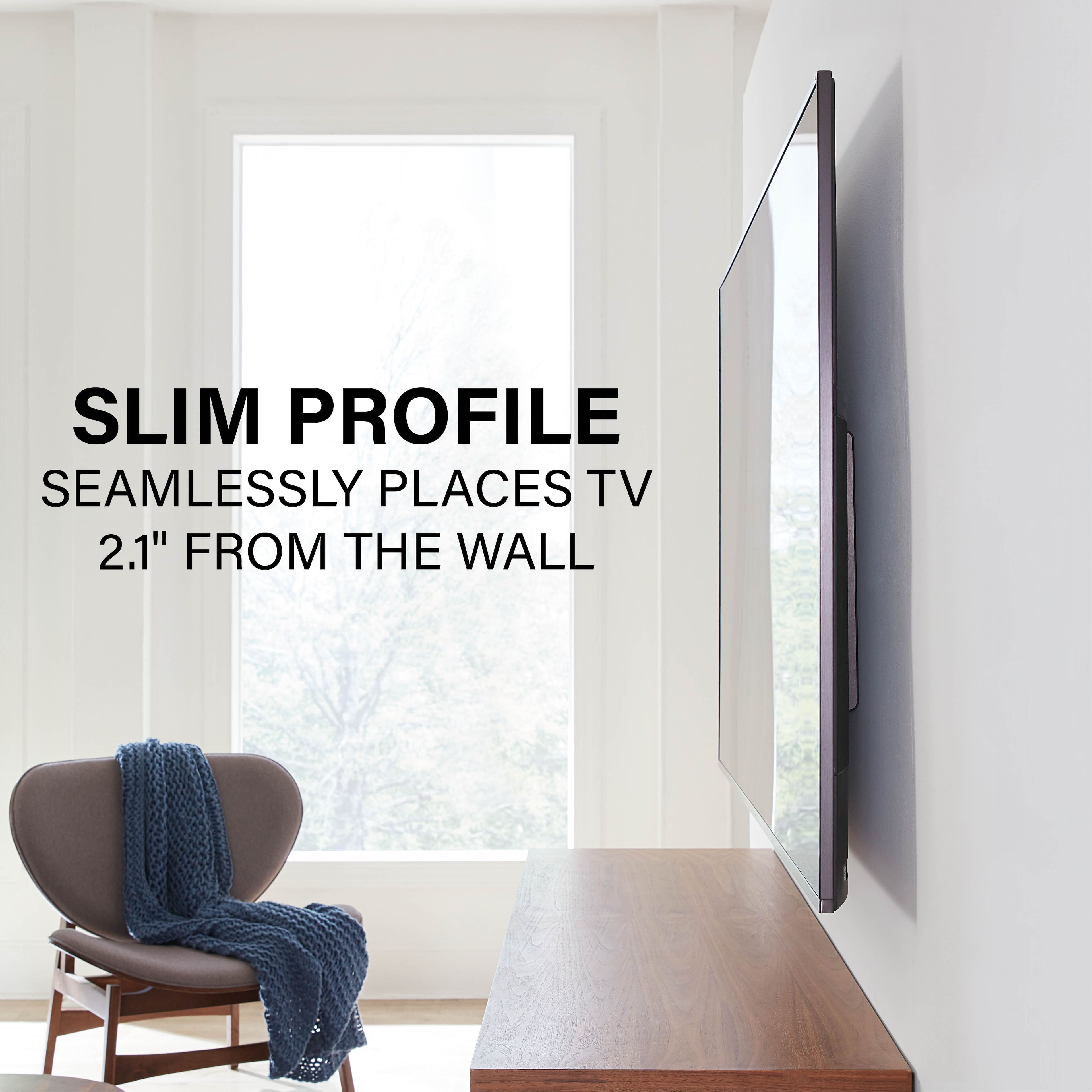 Slim Profile Seamlessly Places TV 2.1" From The Wall