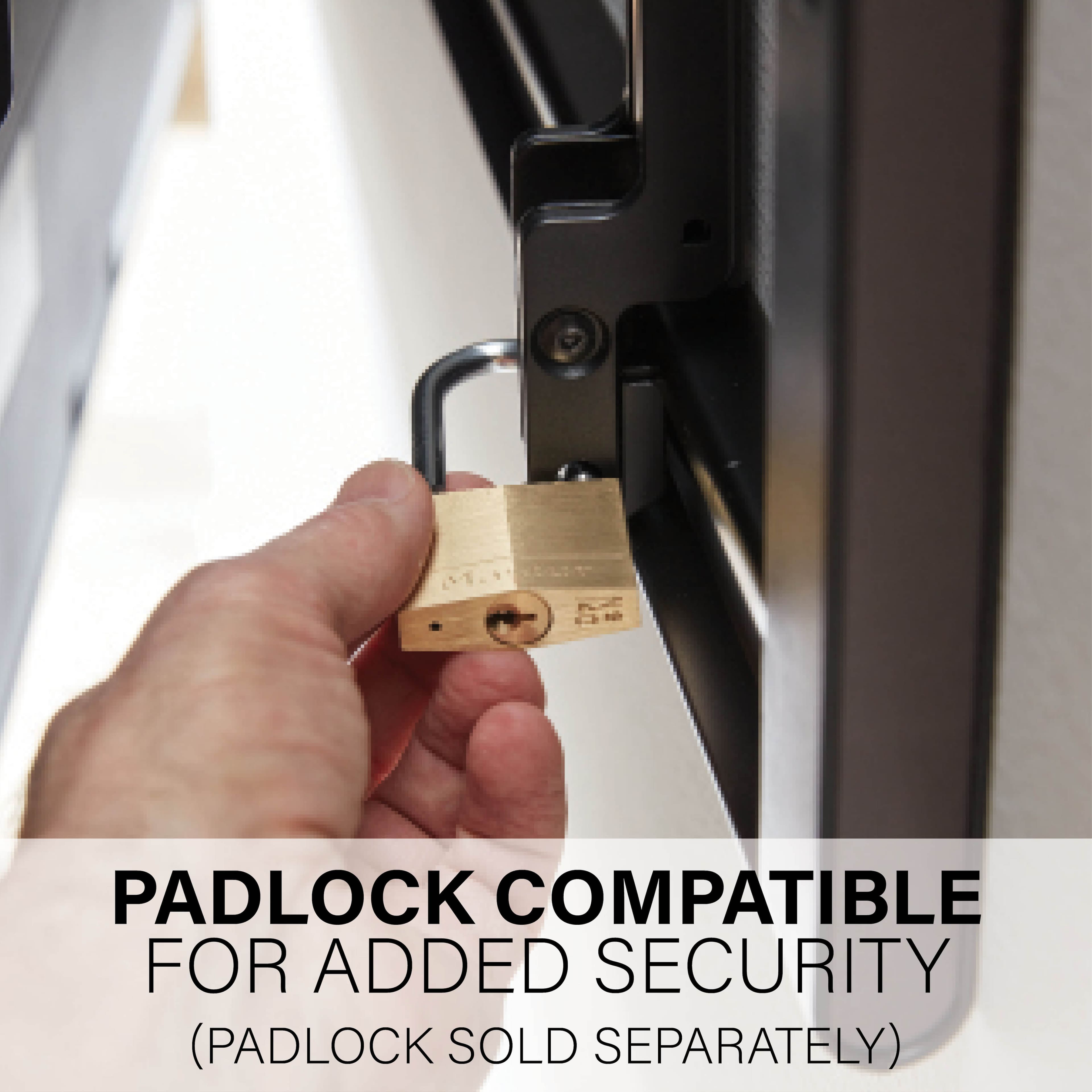 Padlock Compatible for Added Security (Padlock Sold Separately).