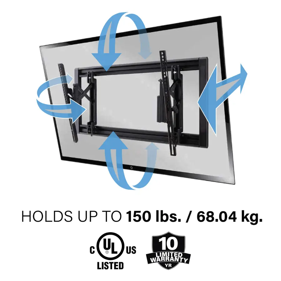 Holds up to 150 lbs. / 68.04 kg. C UL US 10 LIMITED WARRANTY LISTED YR.