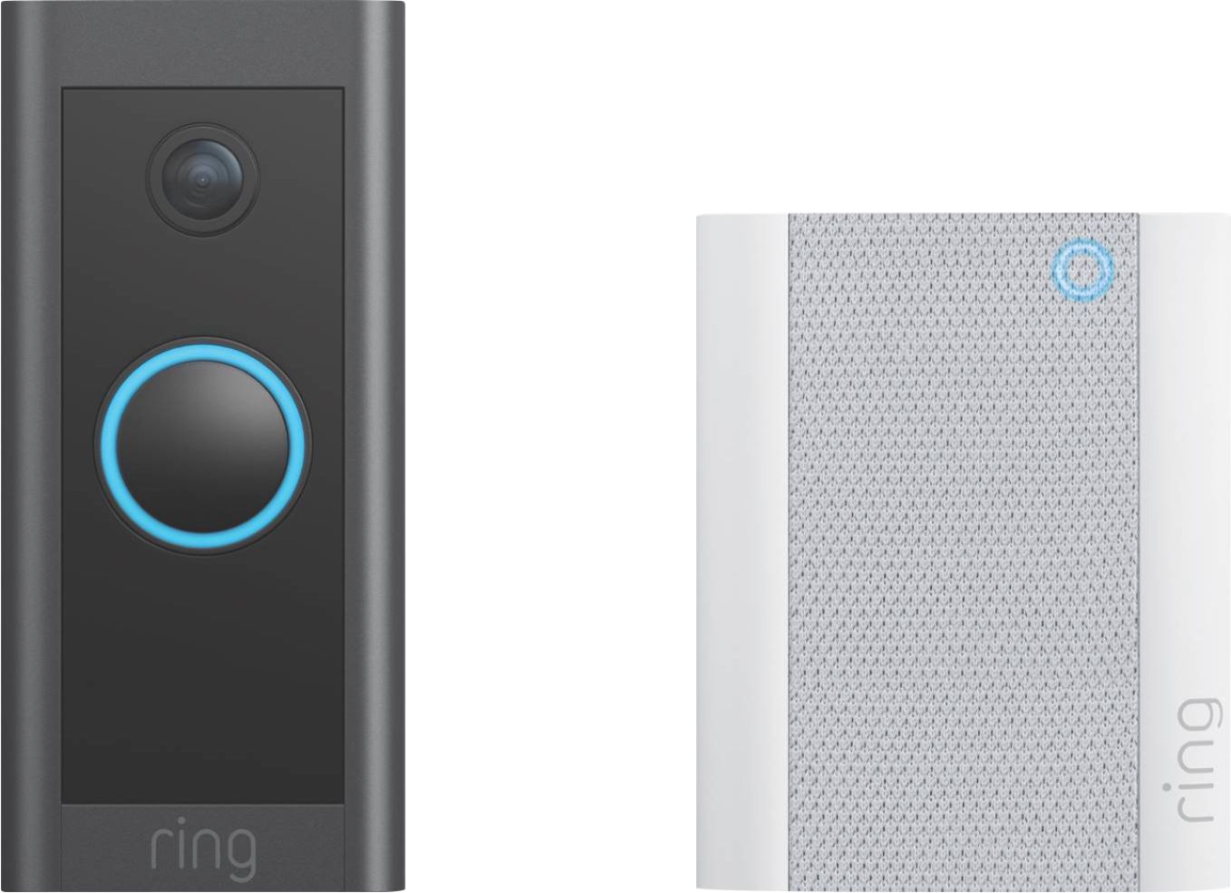 Ring - Wi-Fi Video Doorbell - Wired + Chime - Black